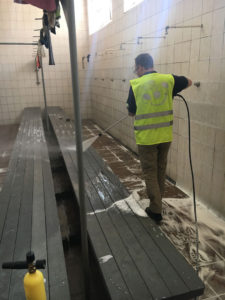 Cleaning and Disinfecting of Change Rooms with Karcher Pressure Washer